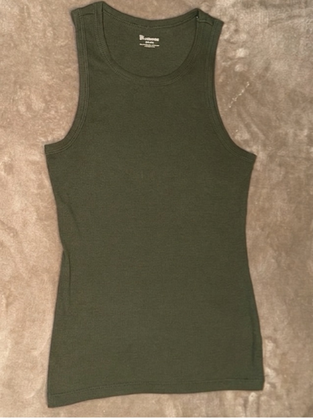 No Boundaries Olive Green Ribbed Tank Top